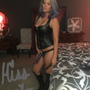 kinky Miss White in leather